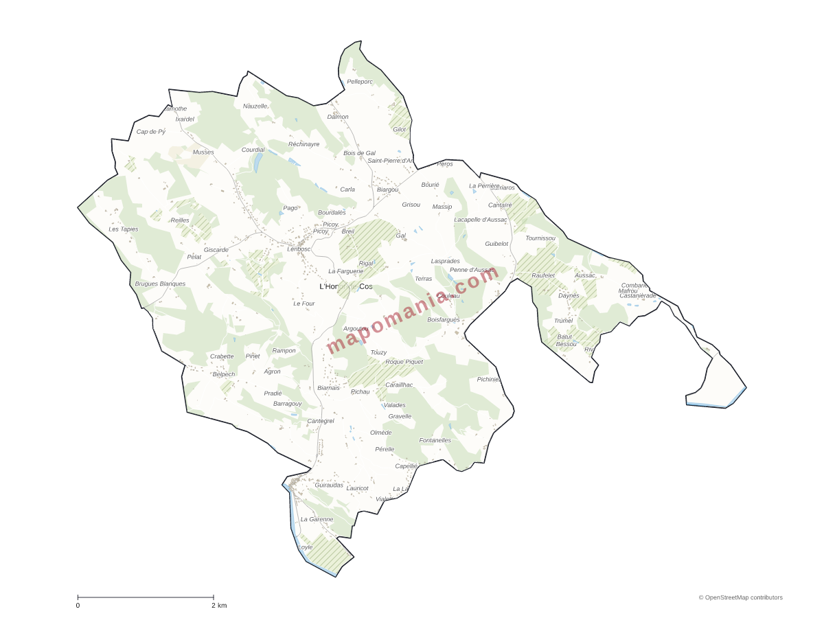 Carte de L'Honor-de-Cos à personnaliser