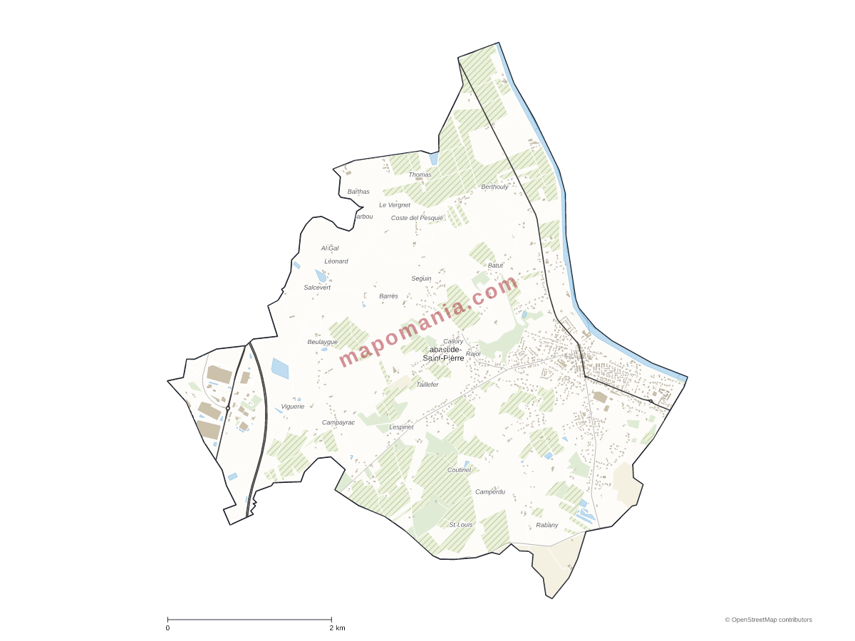 Carte de Labastide-Saint-Pierre à personnaliser