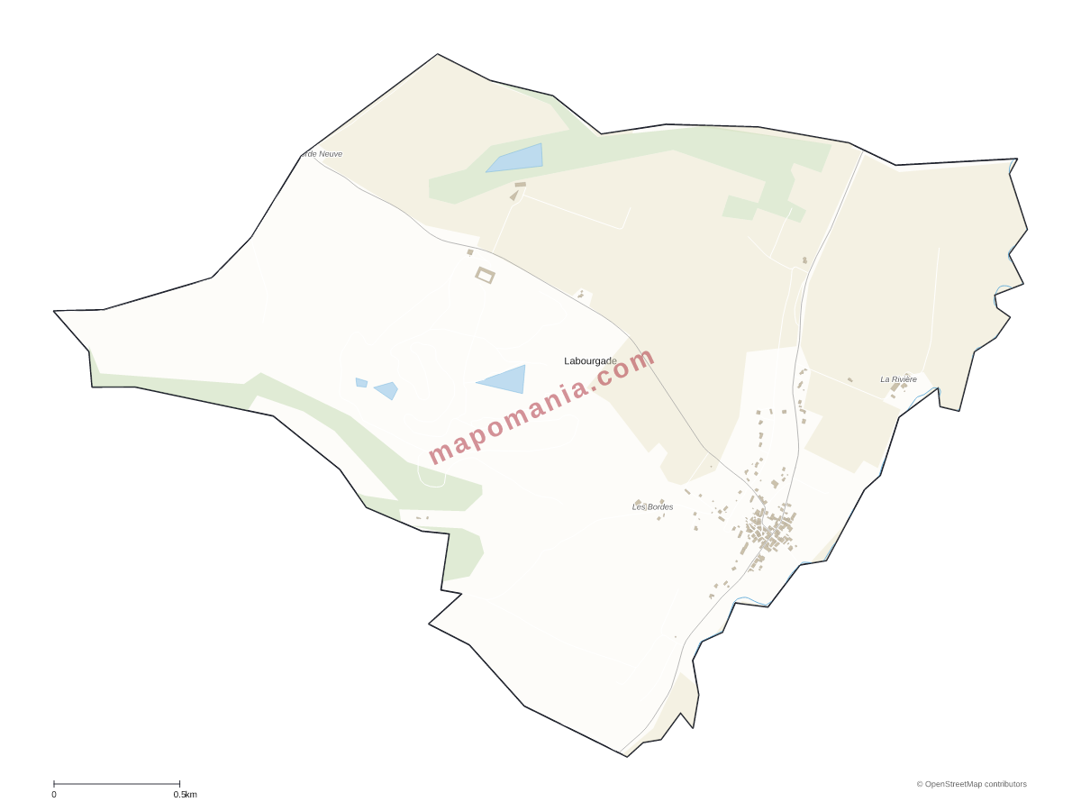 Carte de Labourgade à personnaliser