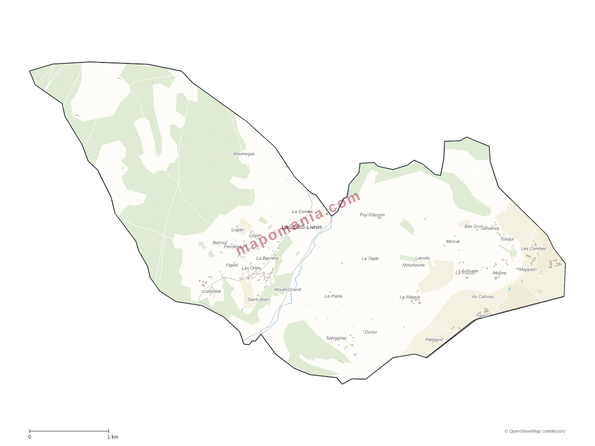 Carte de Lacapelle-Livron à personnaliser