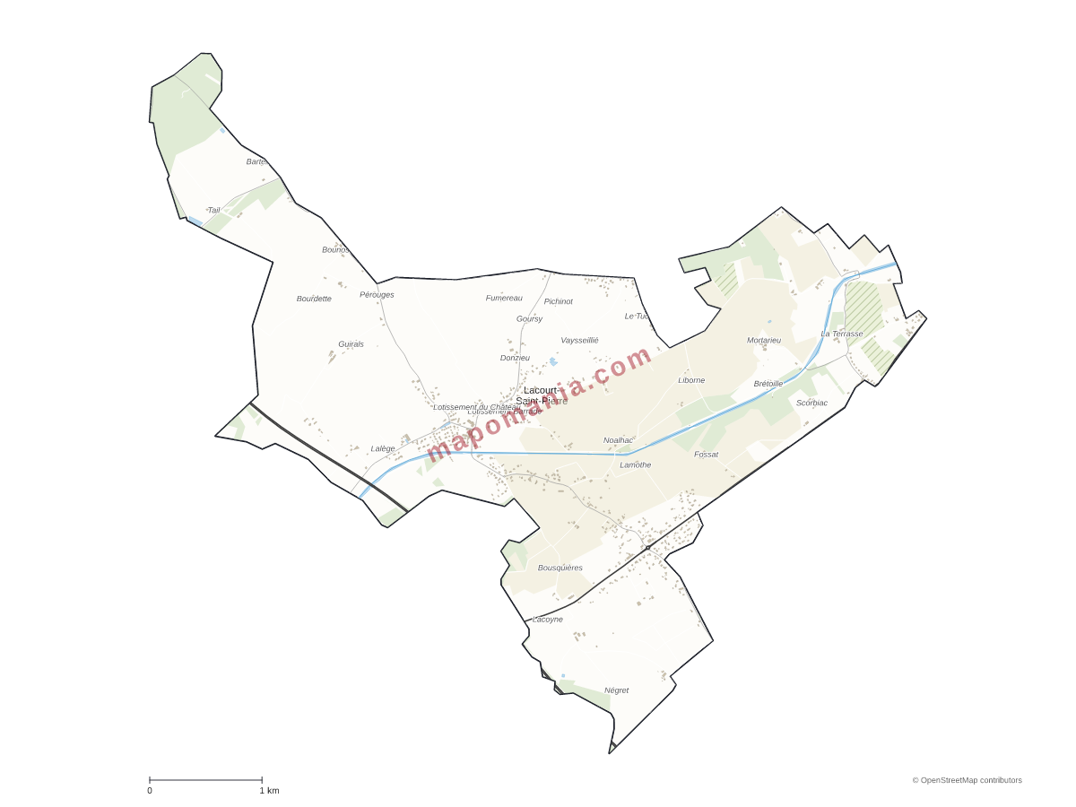 Carte de Lacourt-Saint-Pierre à personnaliser