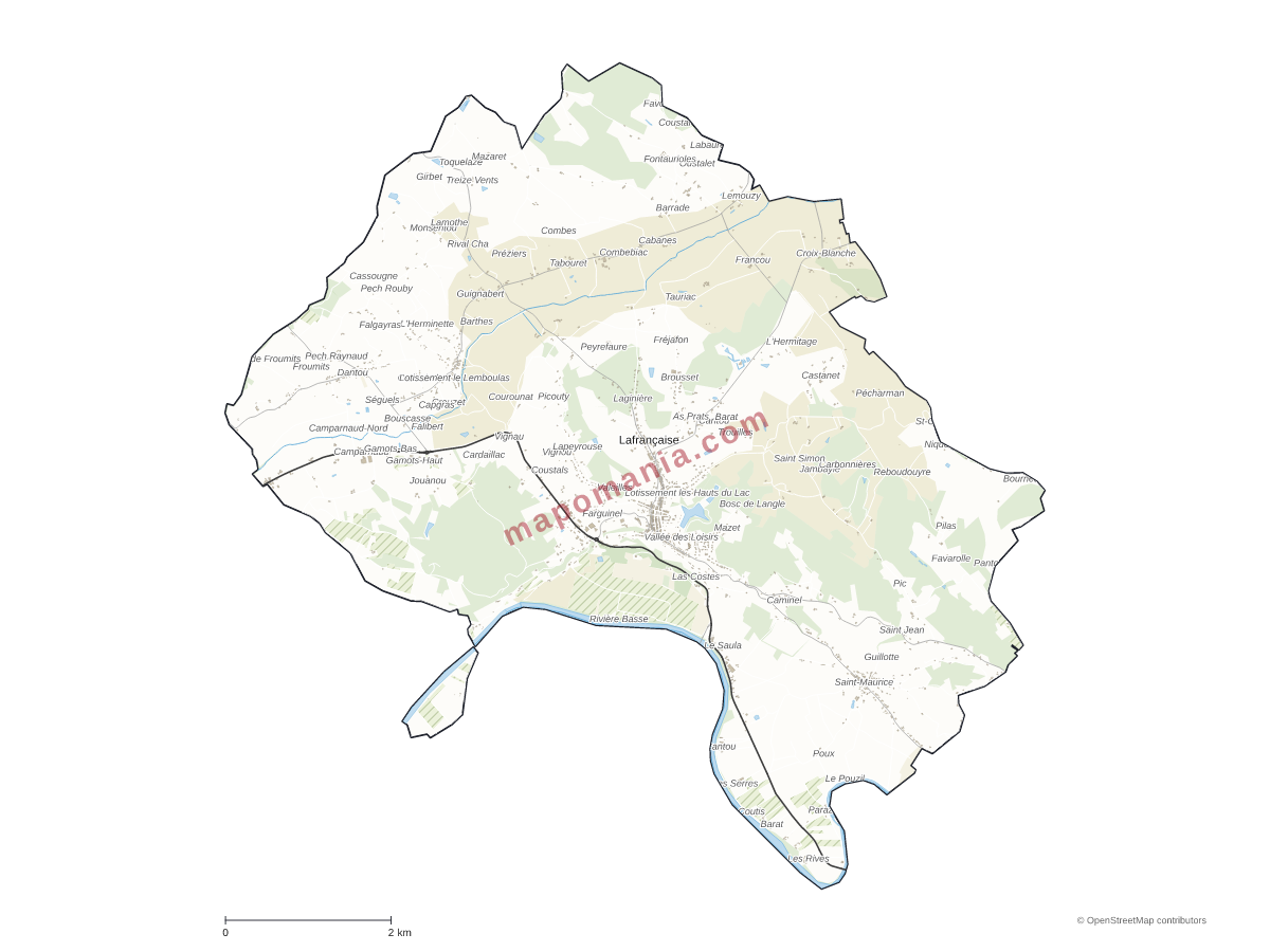 Carte de Lafrançaise à personnaliser
