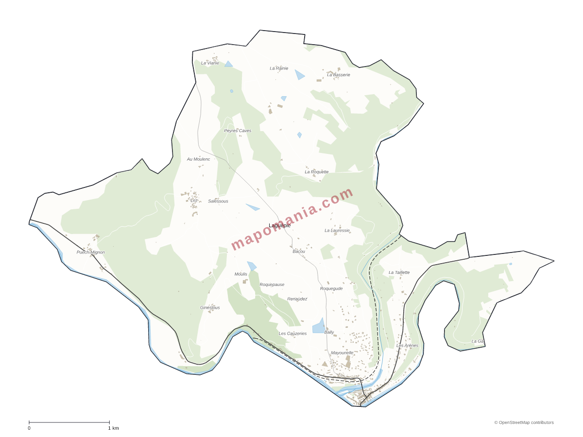 Carte de Laguépie à personnaliser