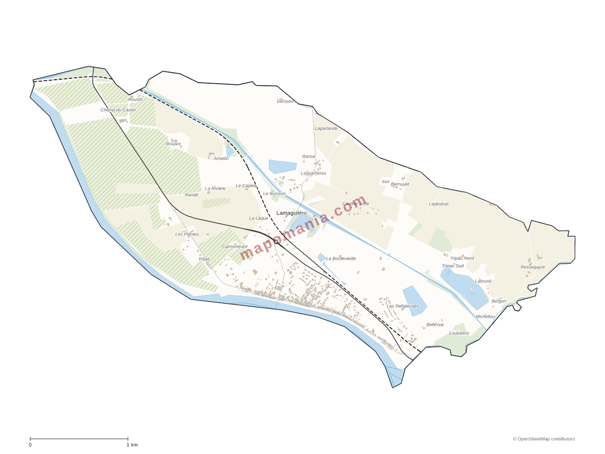 Carte de Lamagistère à personnaliser