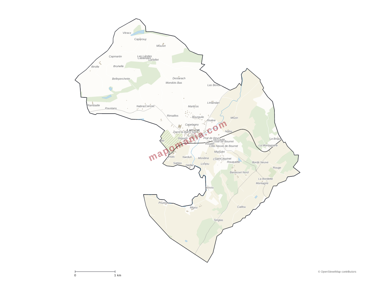 Carte de Larrazet à personnaliser