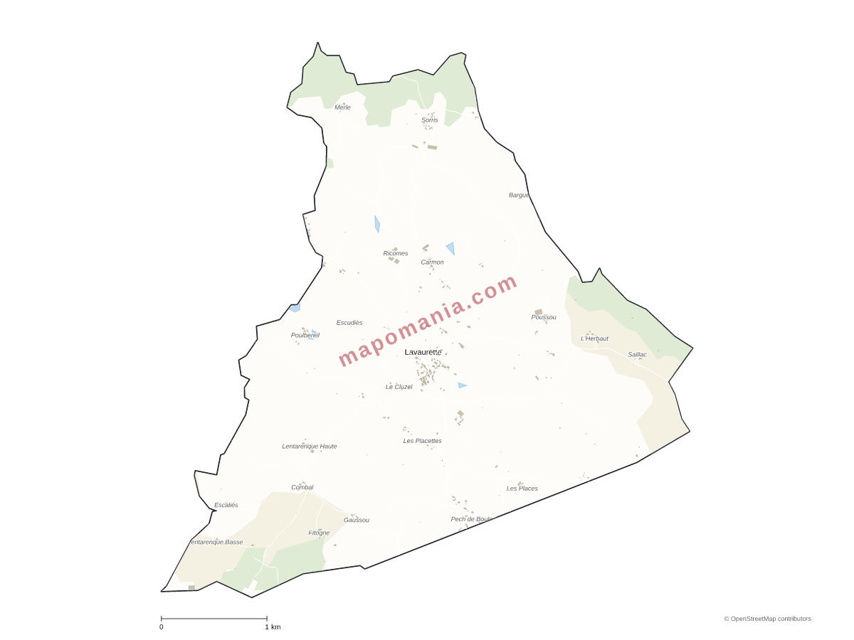 Carte de Lavaurette à personnaliser