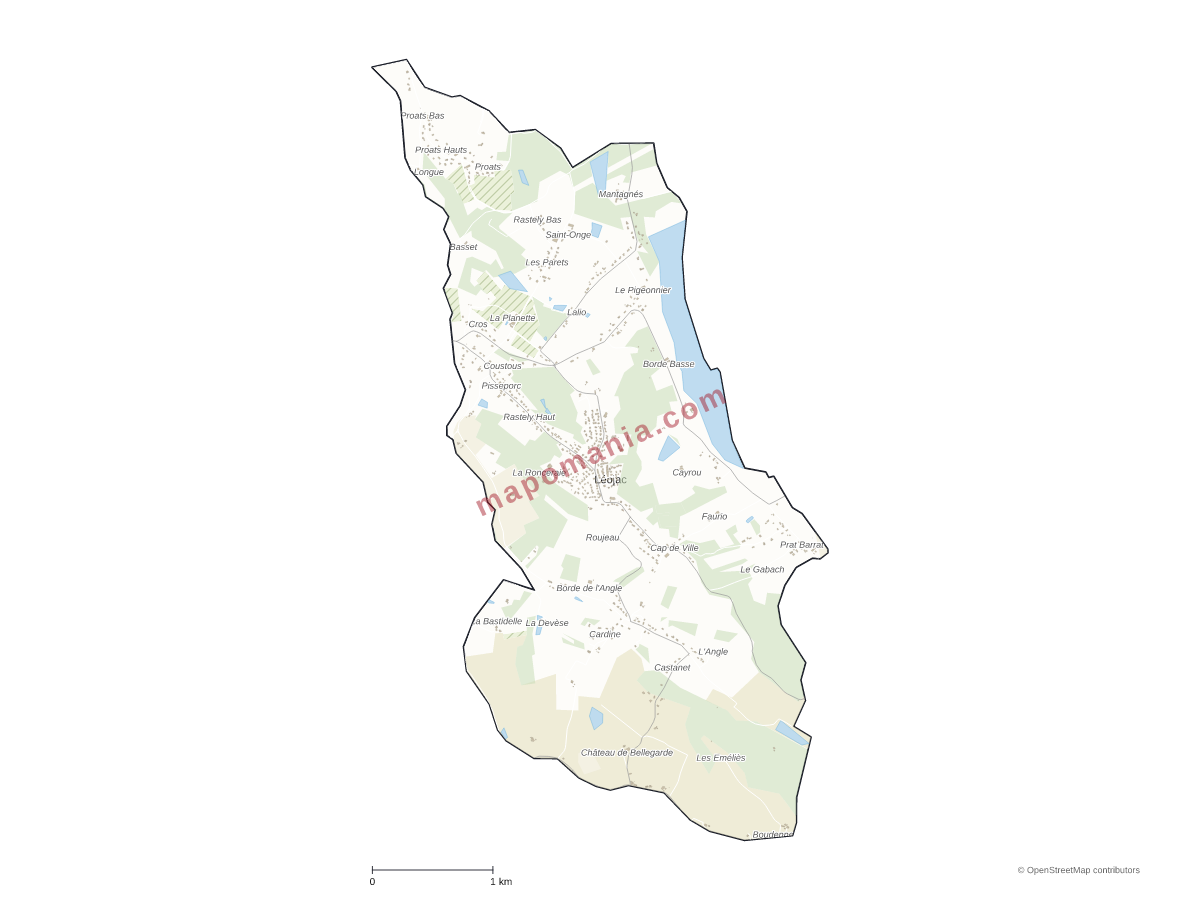 Carte de Léojac à personnaliser