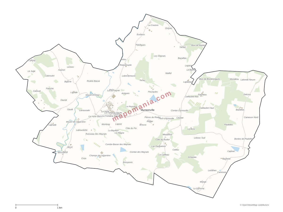 Carte de Mansonville à personnaliser