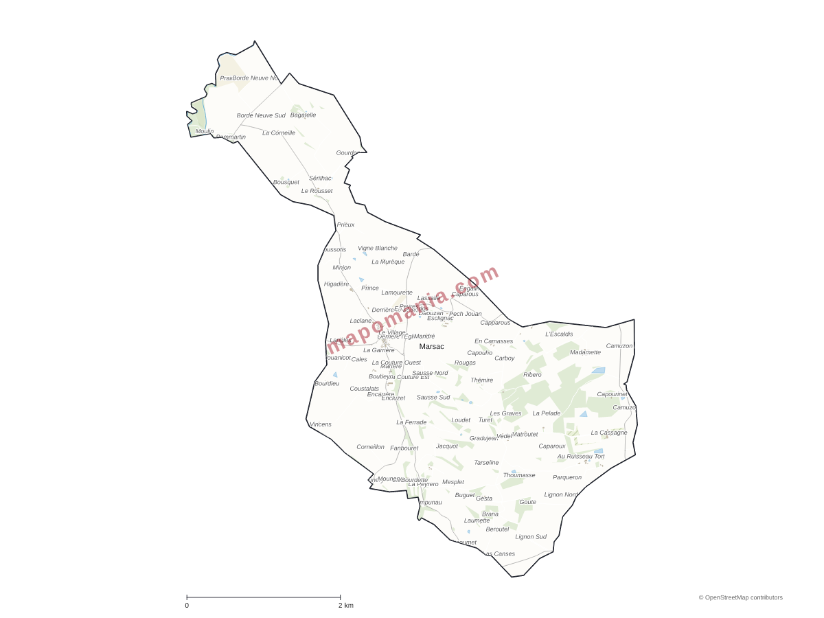 Carte de Marsac à personnaliser