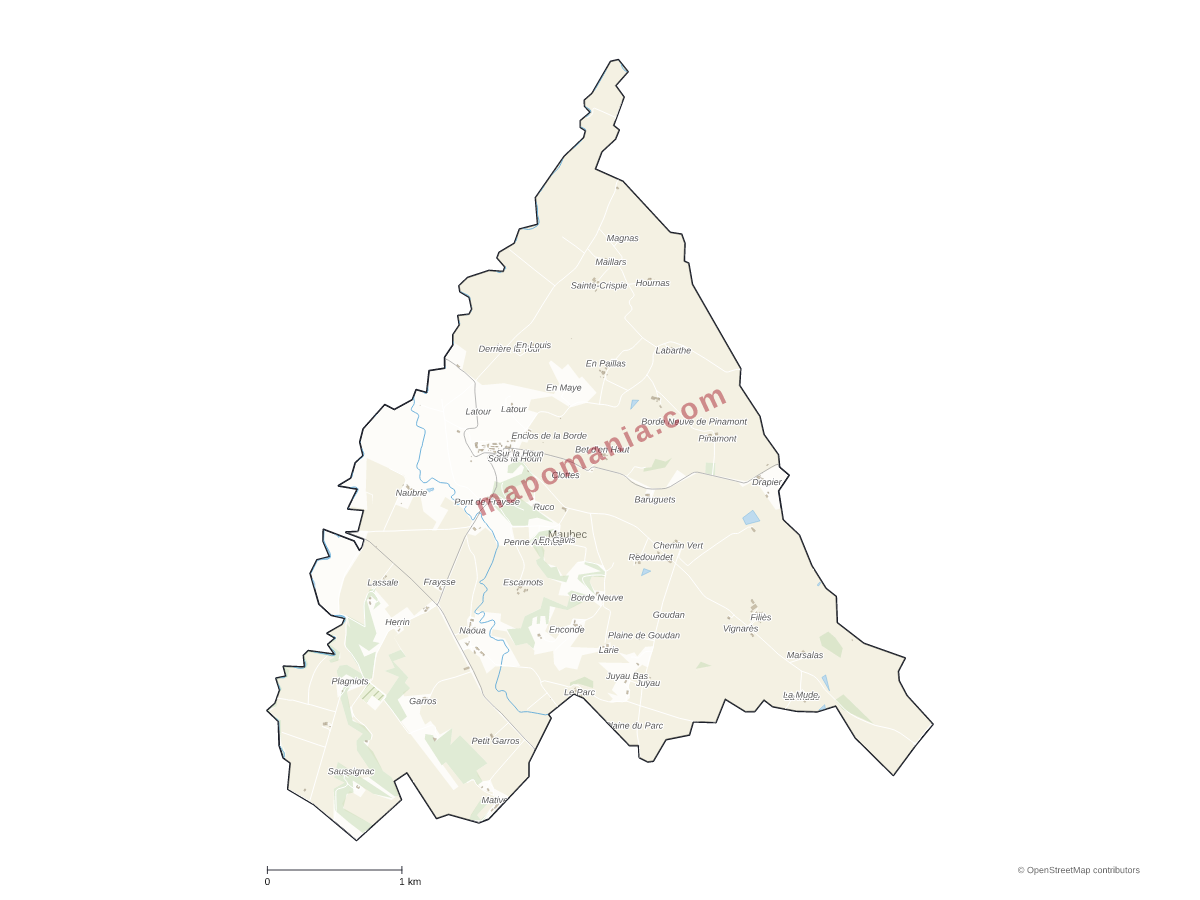 Carte de Maubec à personnaliser