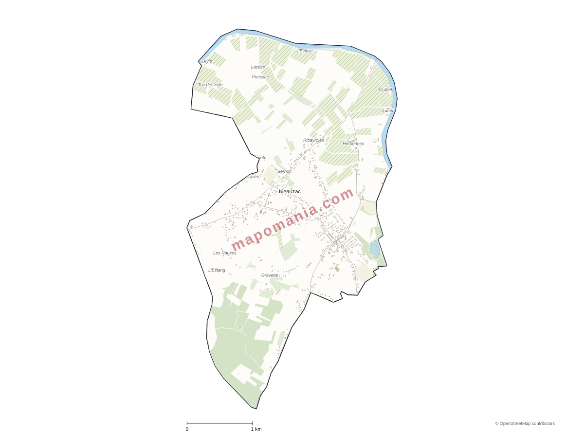 Carte de Meauzac à personnaliser