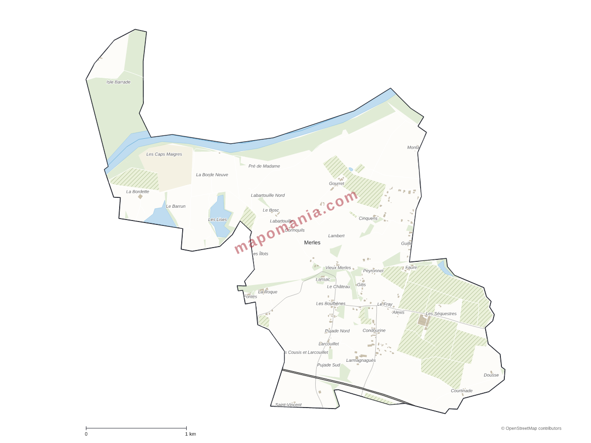 Carte de Merles à personnaliser