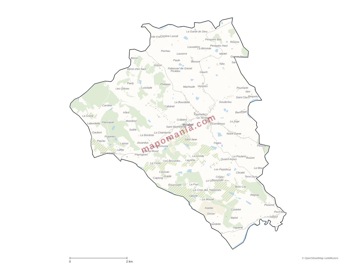 Carte de Mirabel à personnaliser