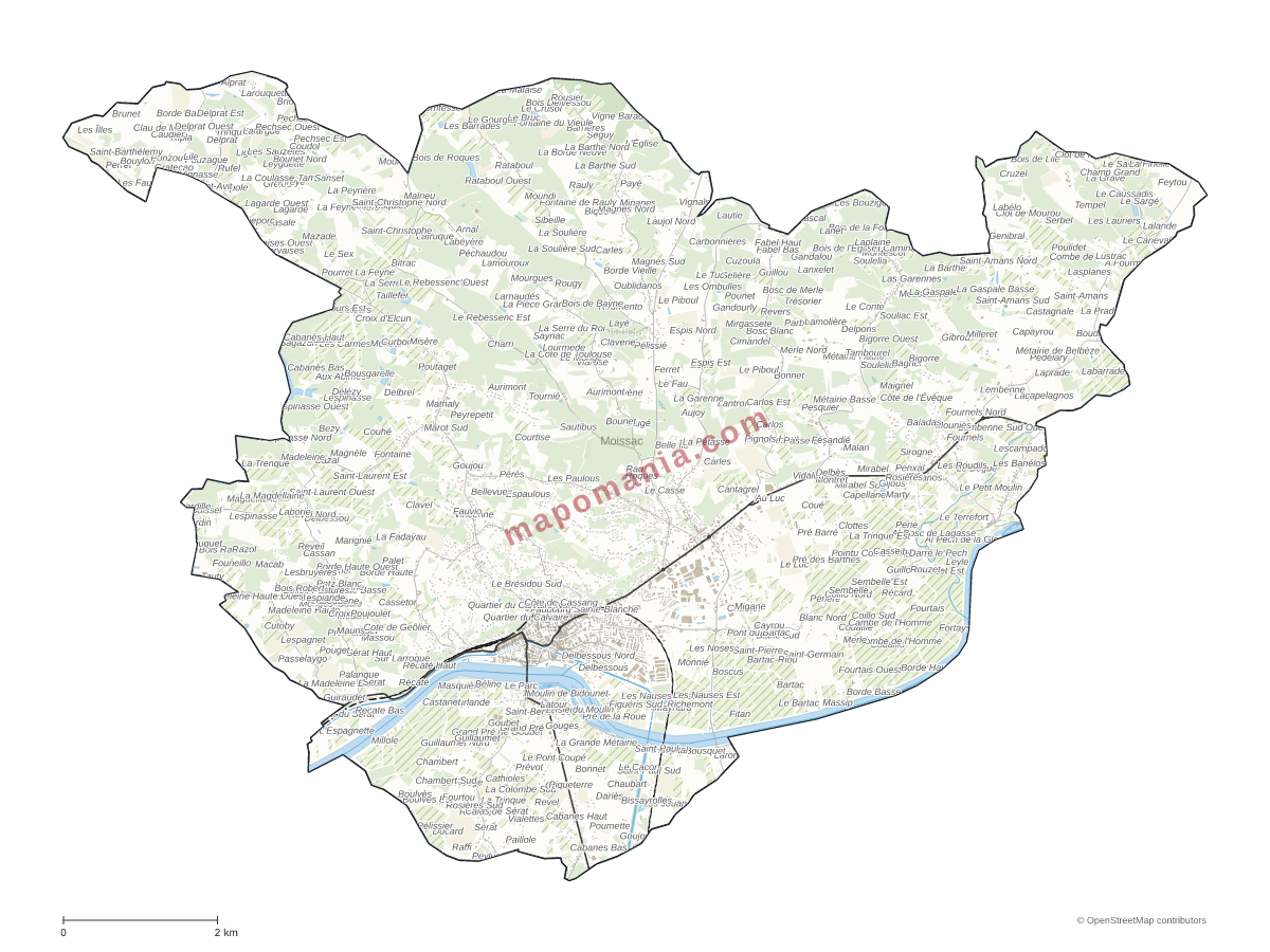Carte de Moissac à personnaliser