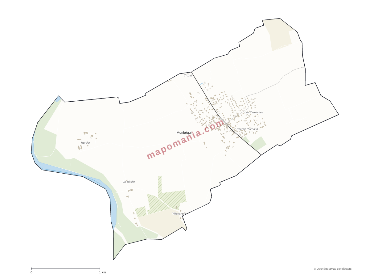 Carte de Monbéqui à personnaliser