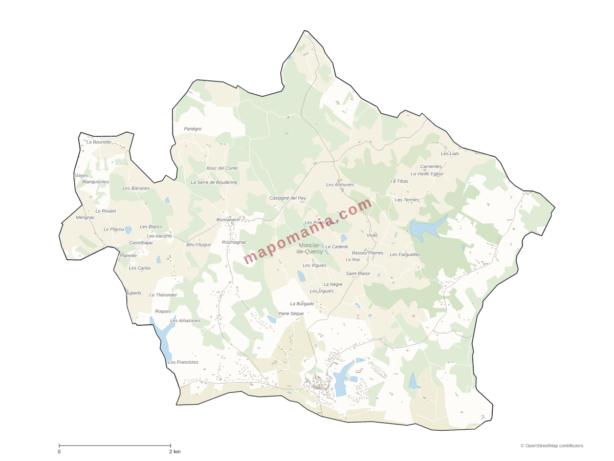 Carte de Monclar-de-Quercy à personnaliser