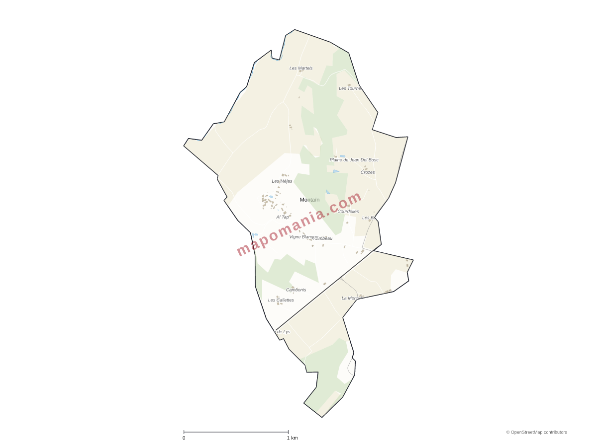 Carte de Montaïn à personnaliser