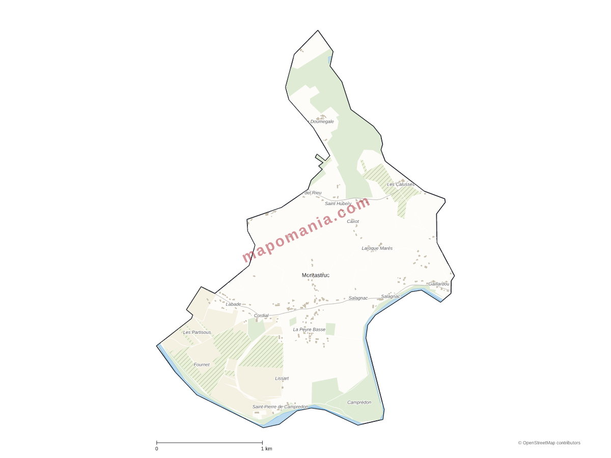 Carte de Montastruc à personnaliser