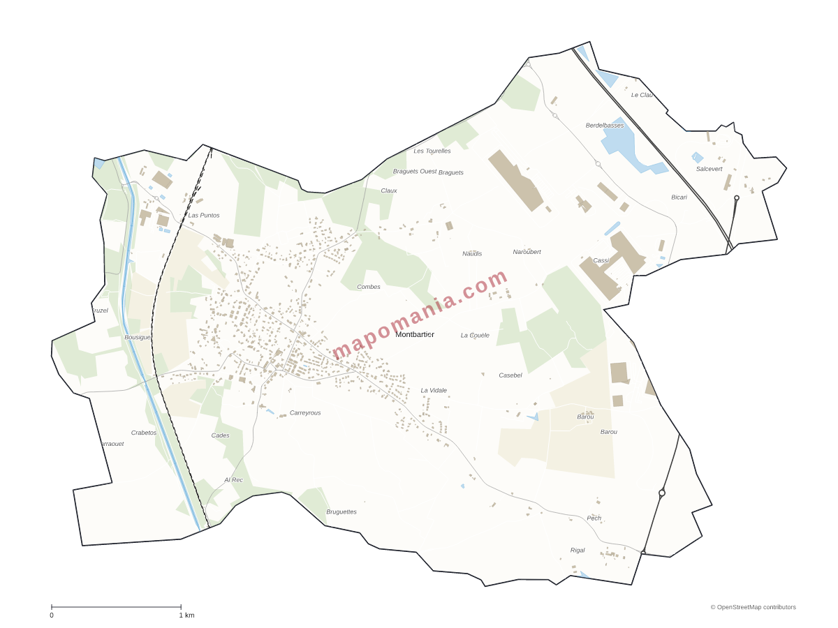 Carte de Montbartier à personnaliser