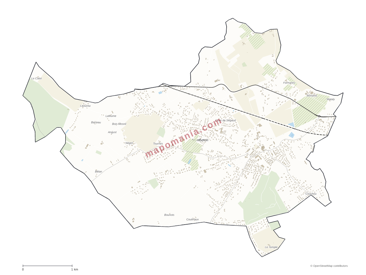 Carte de Montbeton à personnaliser