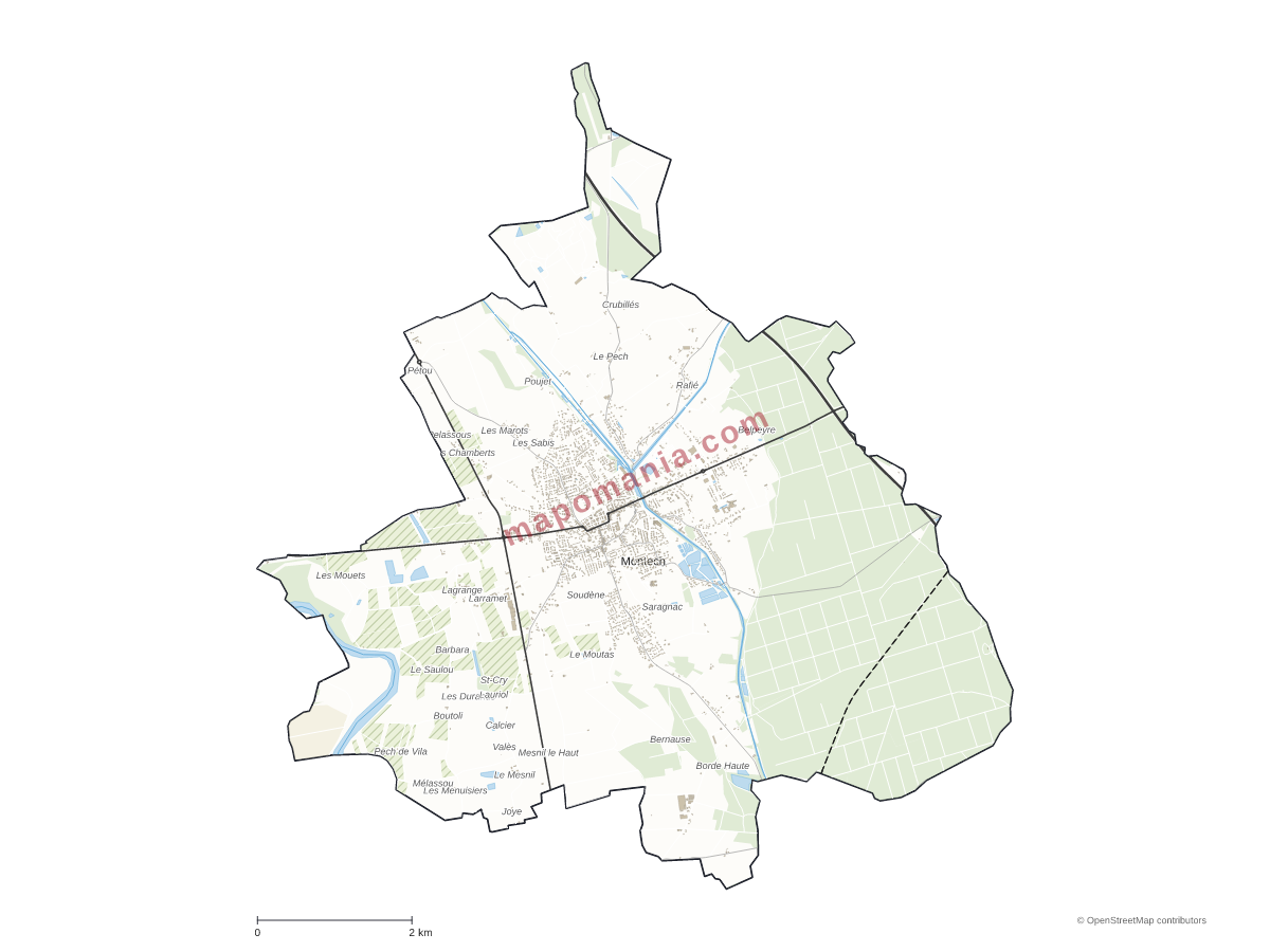 Carte de Montech à personnaliser