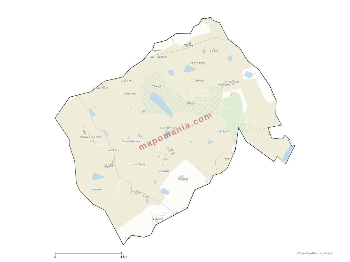 Carte de Montfermier à personnaliser