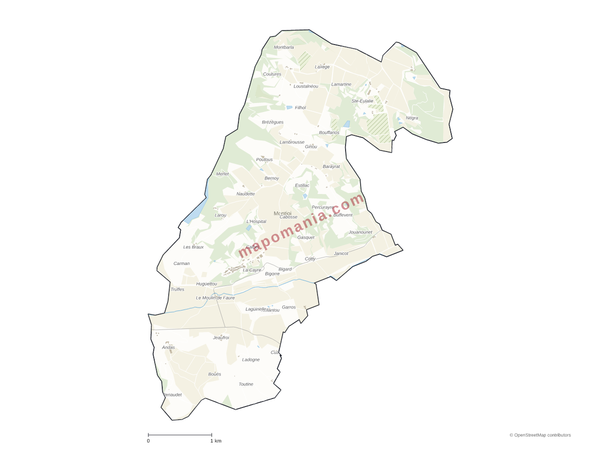 Carte de Montjoi à personnaliser