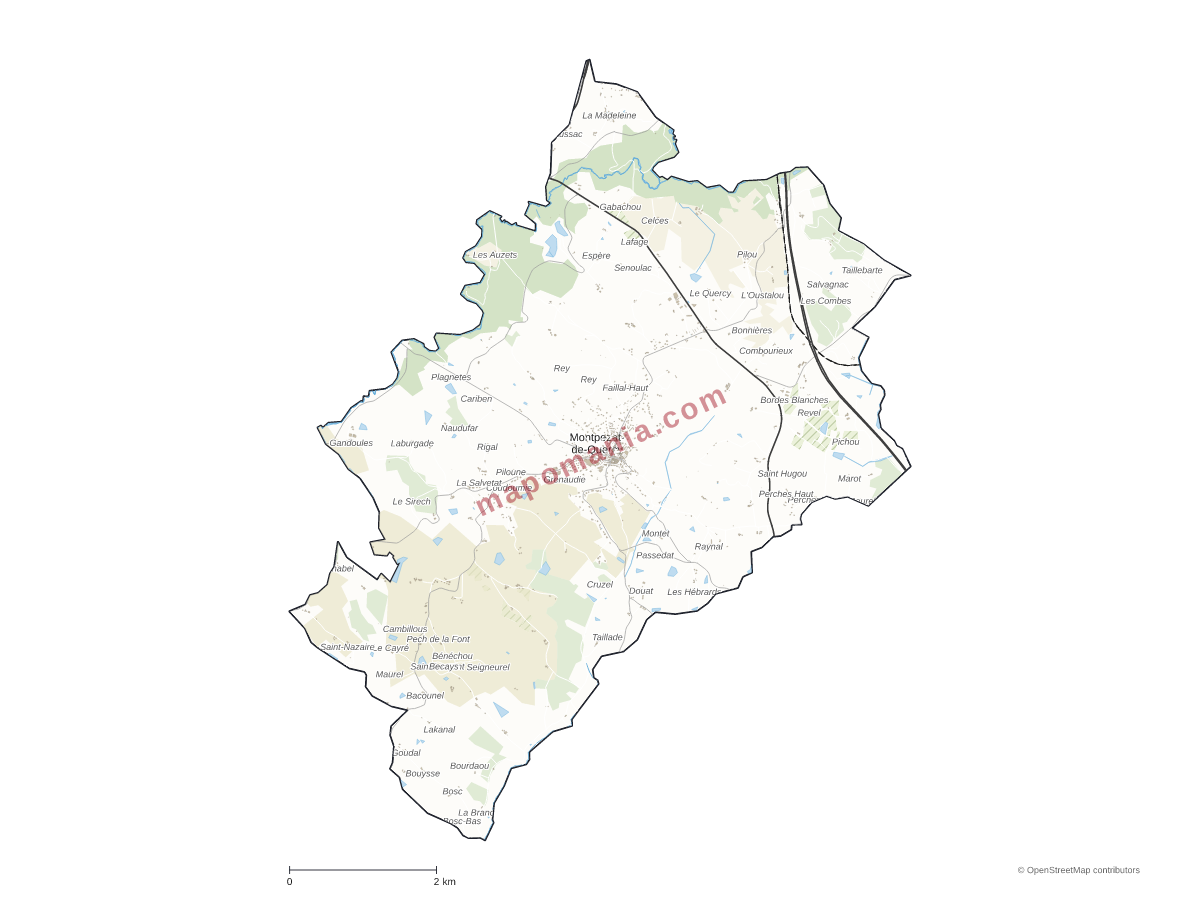 Carte de Montpezat-de-Quercy à personnaliser