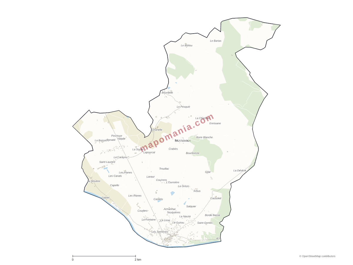 Carte de Montricoux à personnaliser