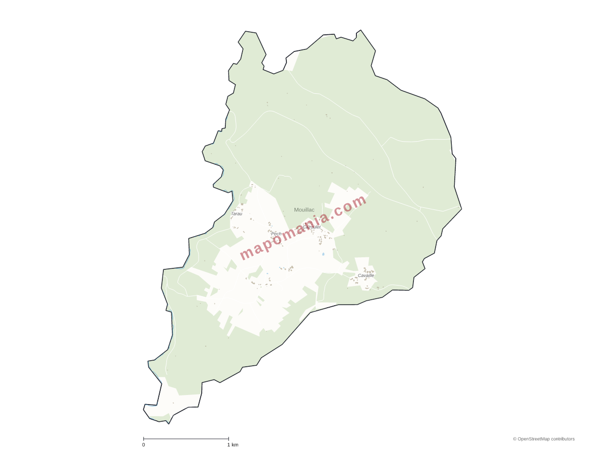 Carte de Mouillac à personnaliser