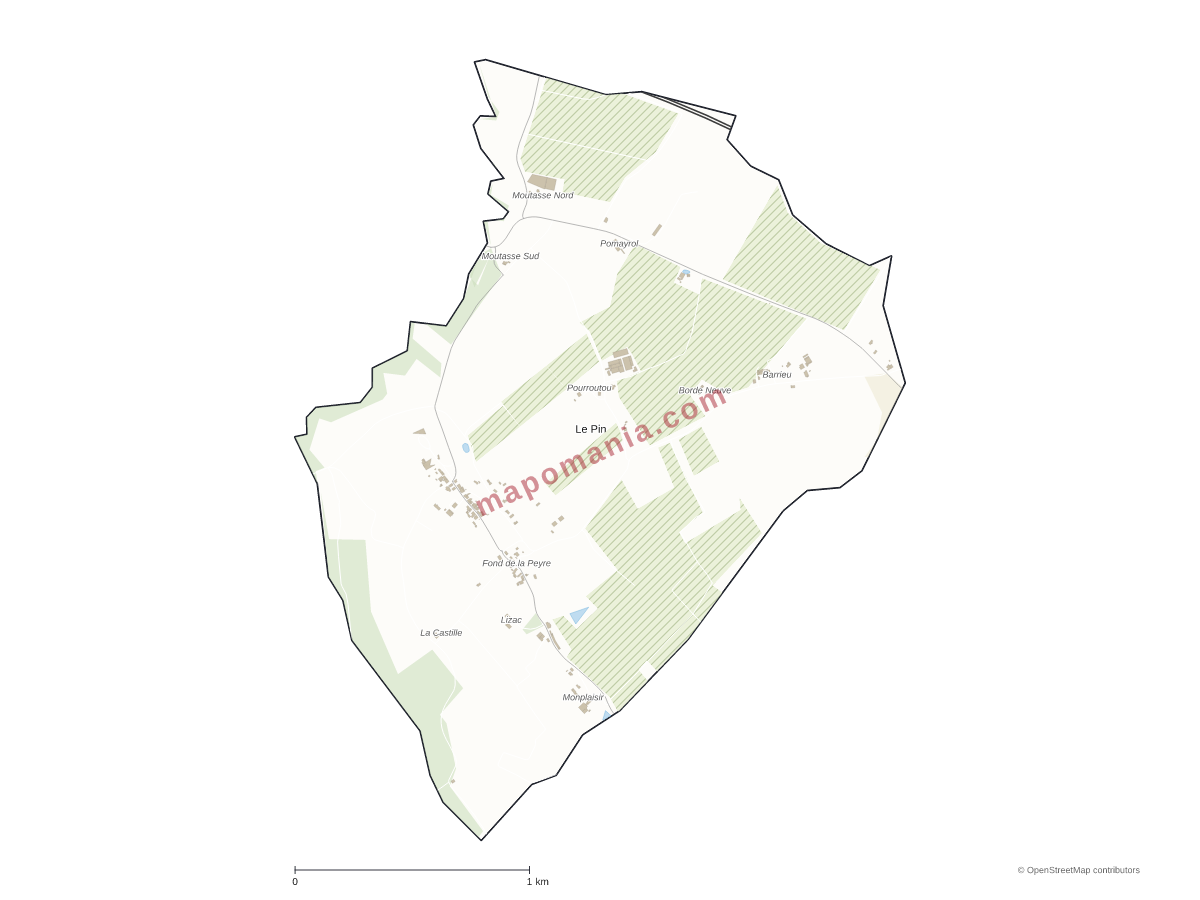 Carte de Le Pin à personnaliser