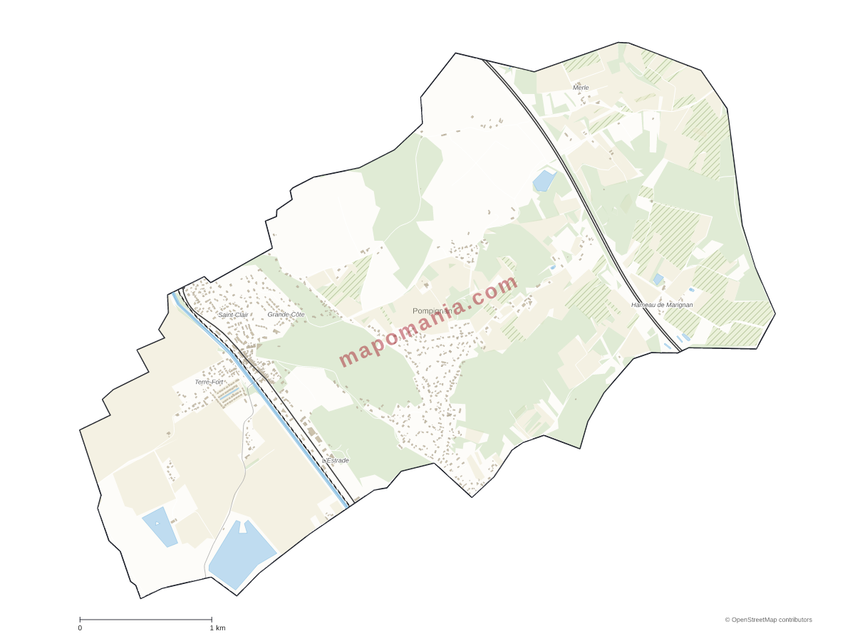 Carte de Pompignan à personnaliser
