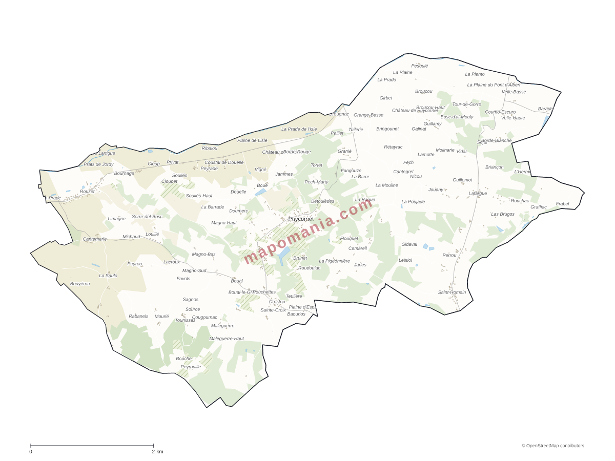 Carte de Puycornet à personnaliser