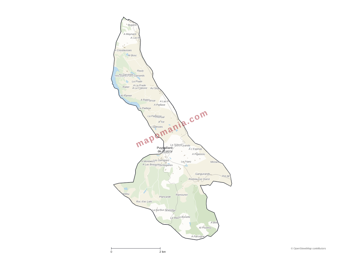 Carte de Puygaillard-de-Quercy à personnaliser