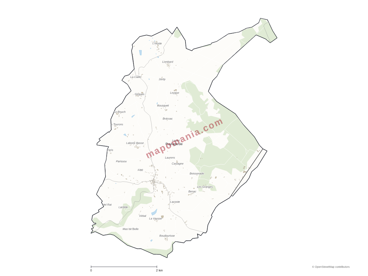 Carte de Puylagarde à personnaliser