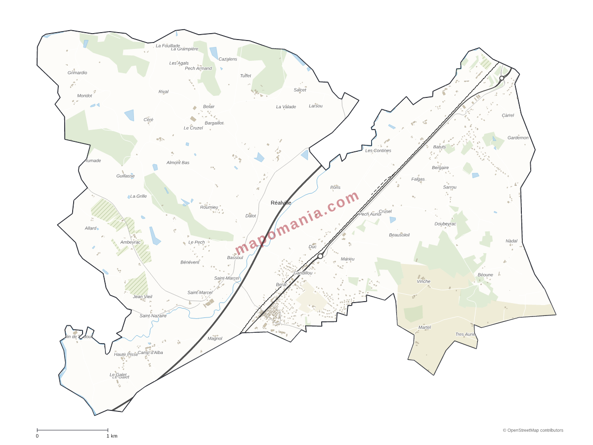 Carte de Réalville à personnaliser