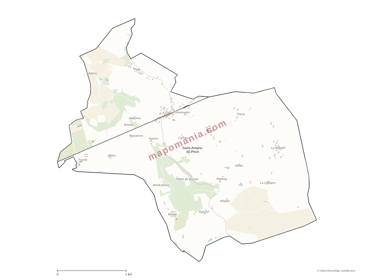 Carte de Saint-Amans-du-Pech à personnaliser