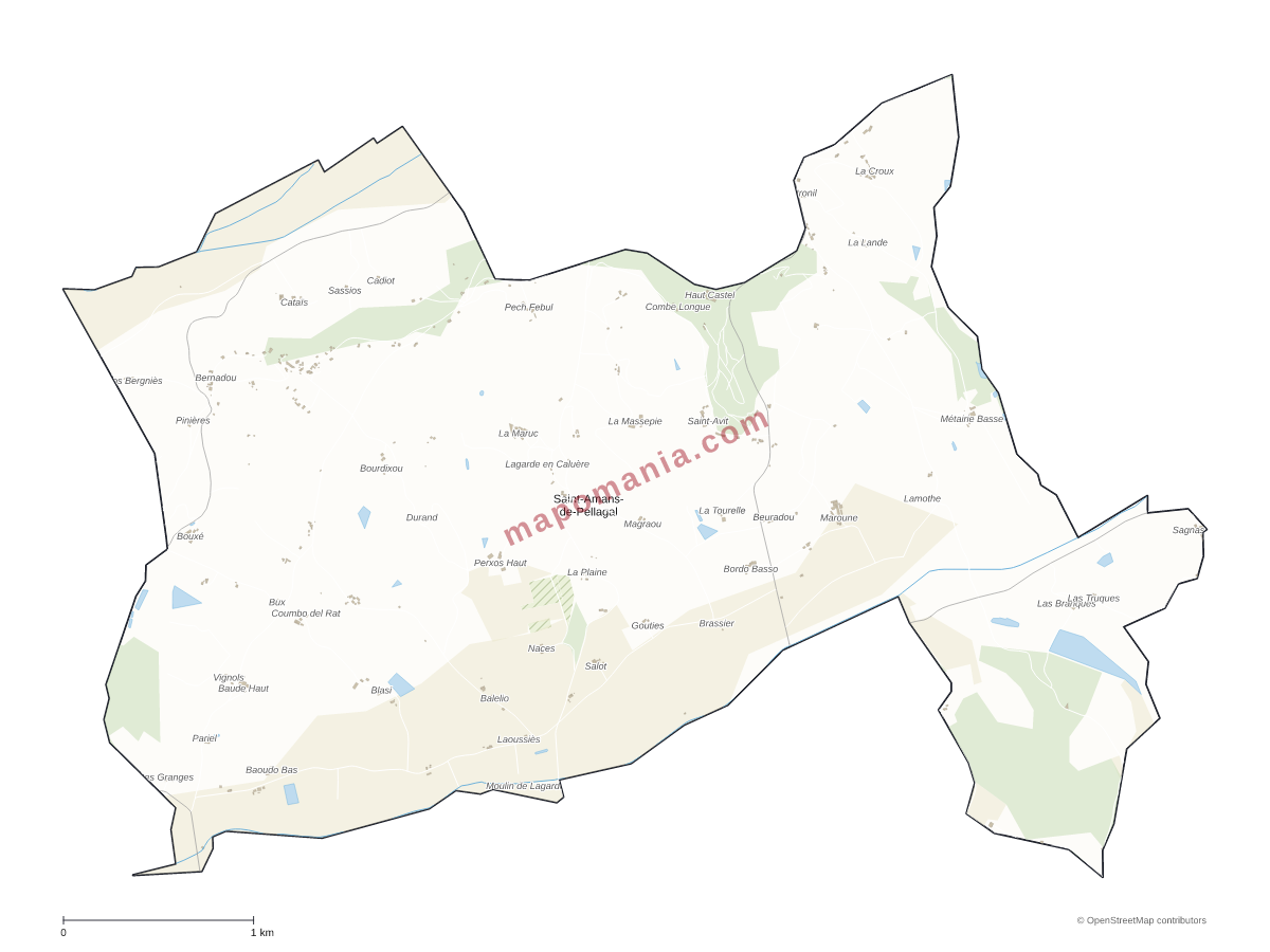 Carte de Saint-Amans-de-Pellagal à personnaliser