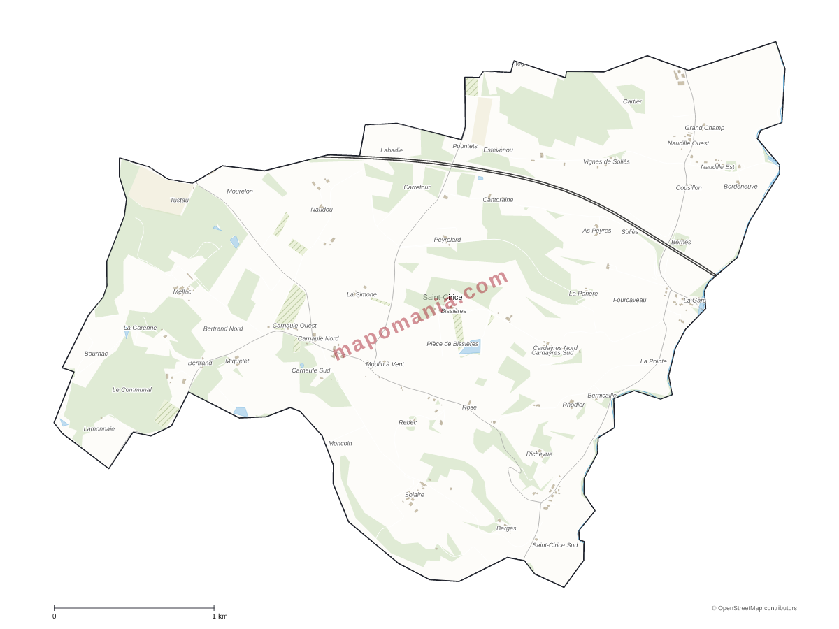 Carte de Saint-Cirice à personnaliser