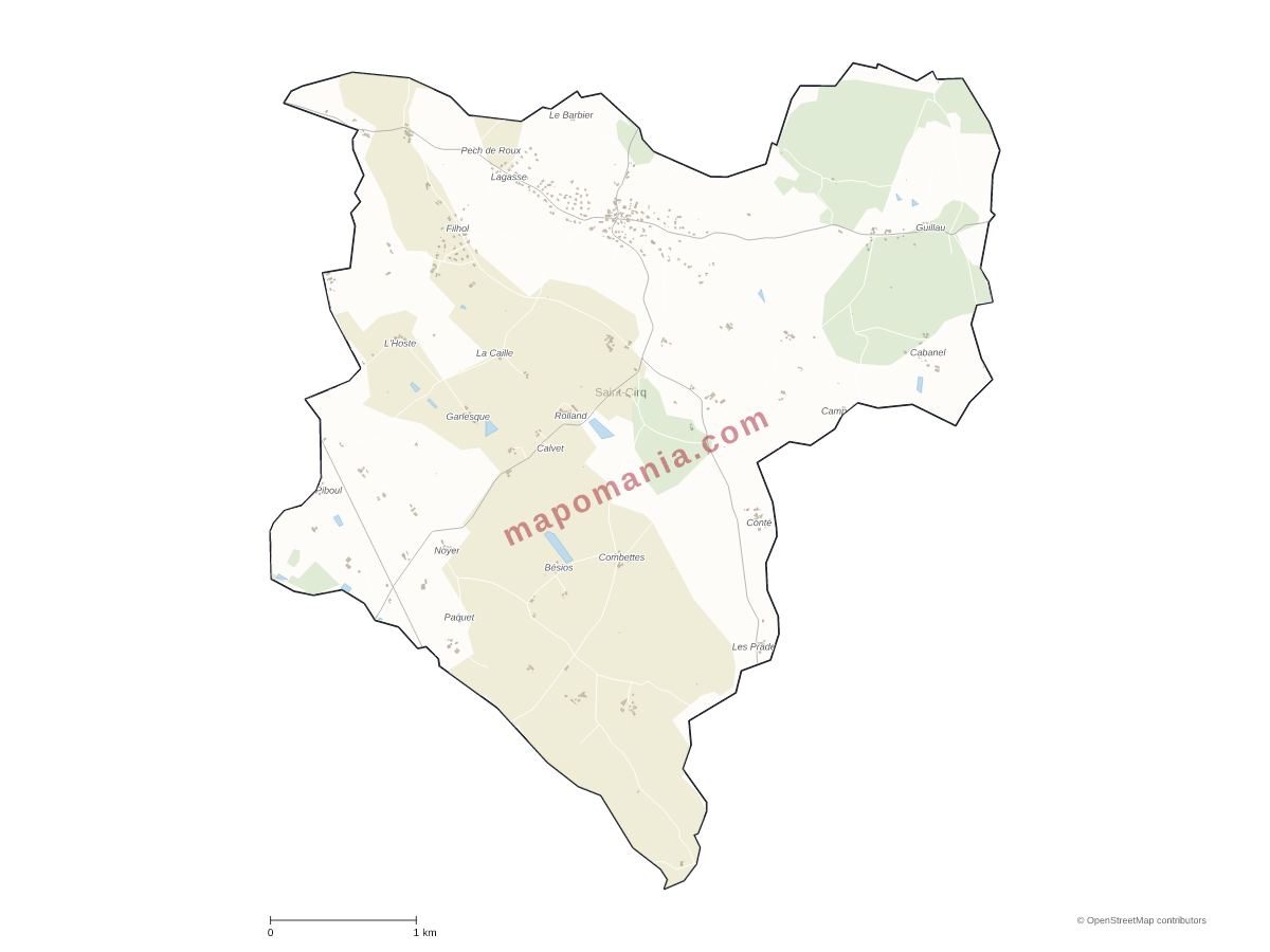 Carte de Saint-Cirq à personnaliser
