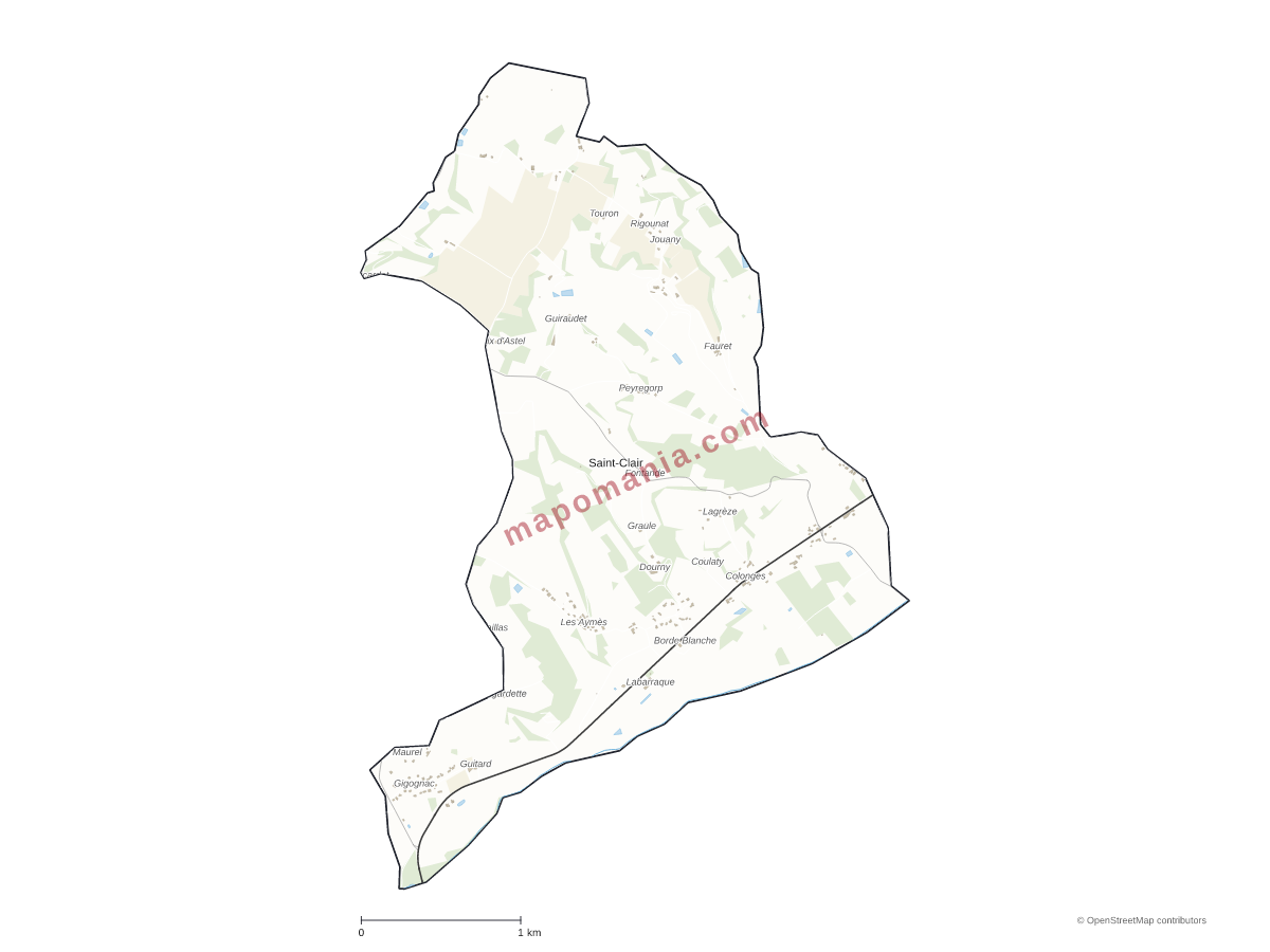 Carte de Saint-Clair à personnaliser