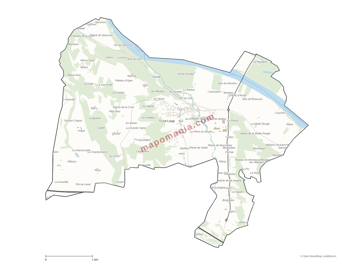 Carte de Saint-Loup à personnaliser
