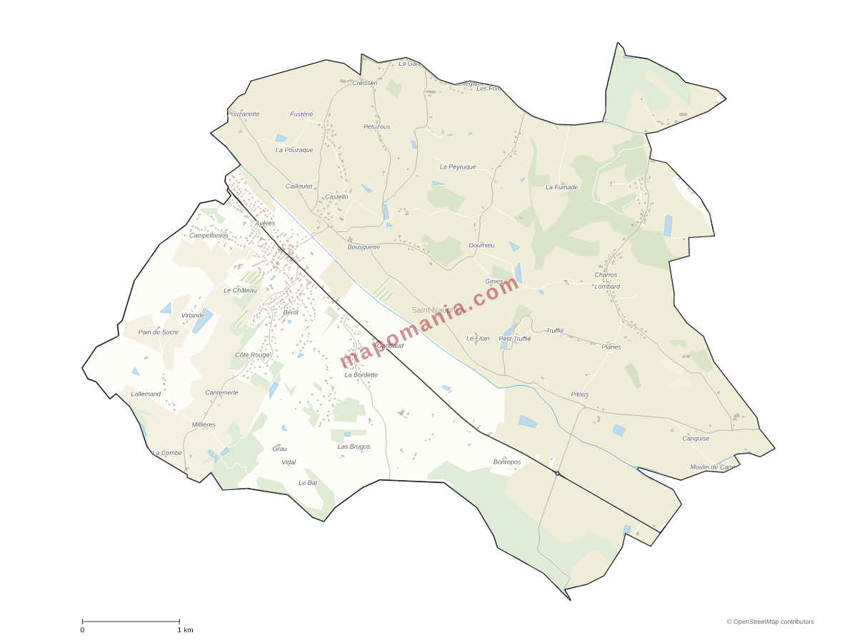 Carte de Saint-Nauphary à personnaliser