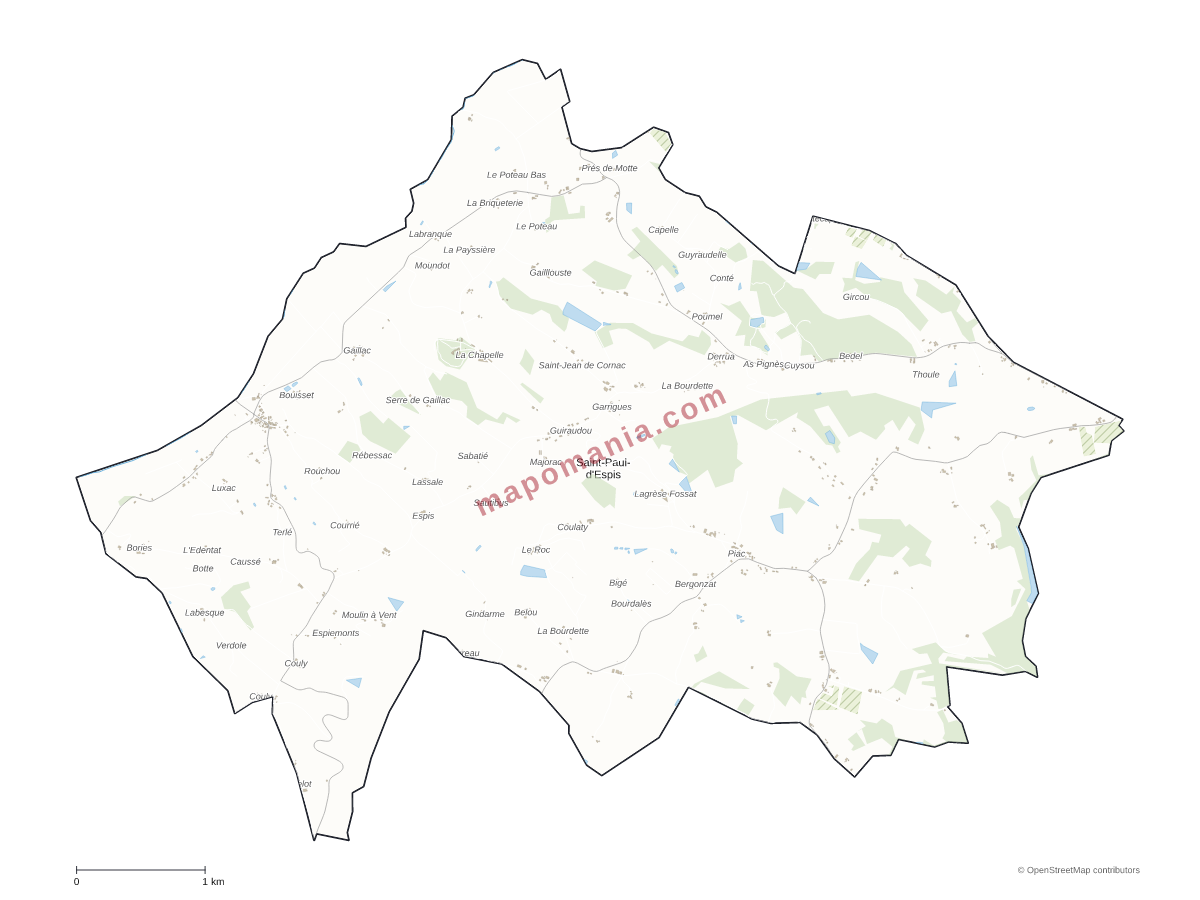 Carte de Saint-Paul-d'Espis à personnaliser