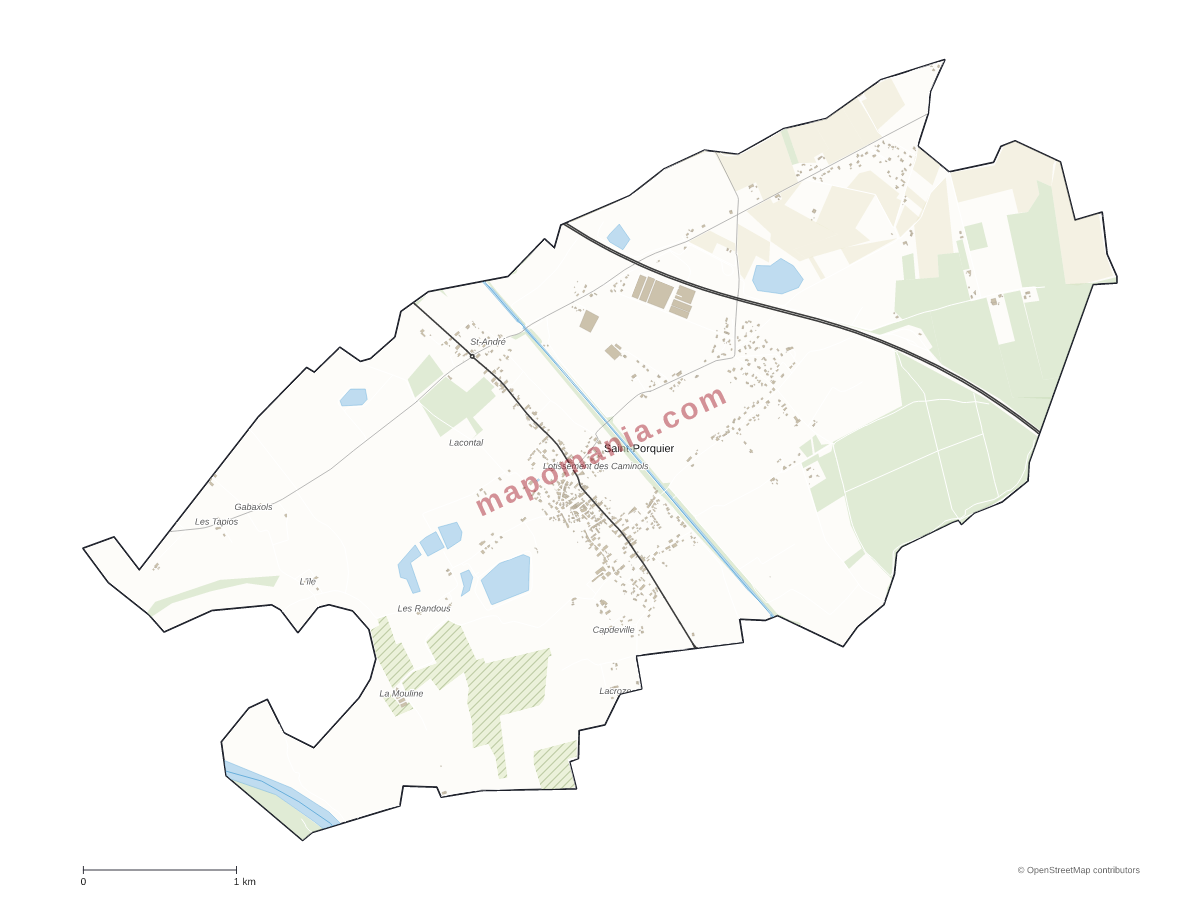 Carte de Saint-Porquier à personnaliser
