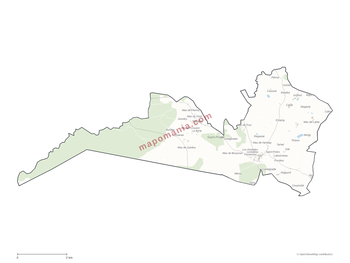 Carte de Saint-Projet à personnaliser