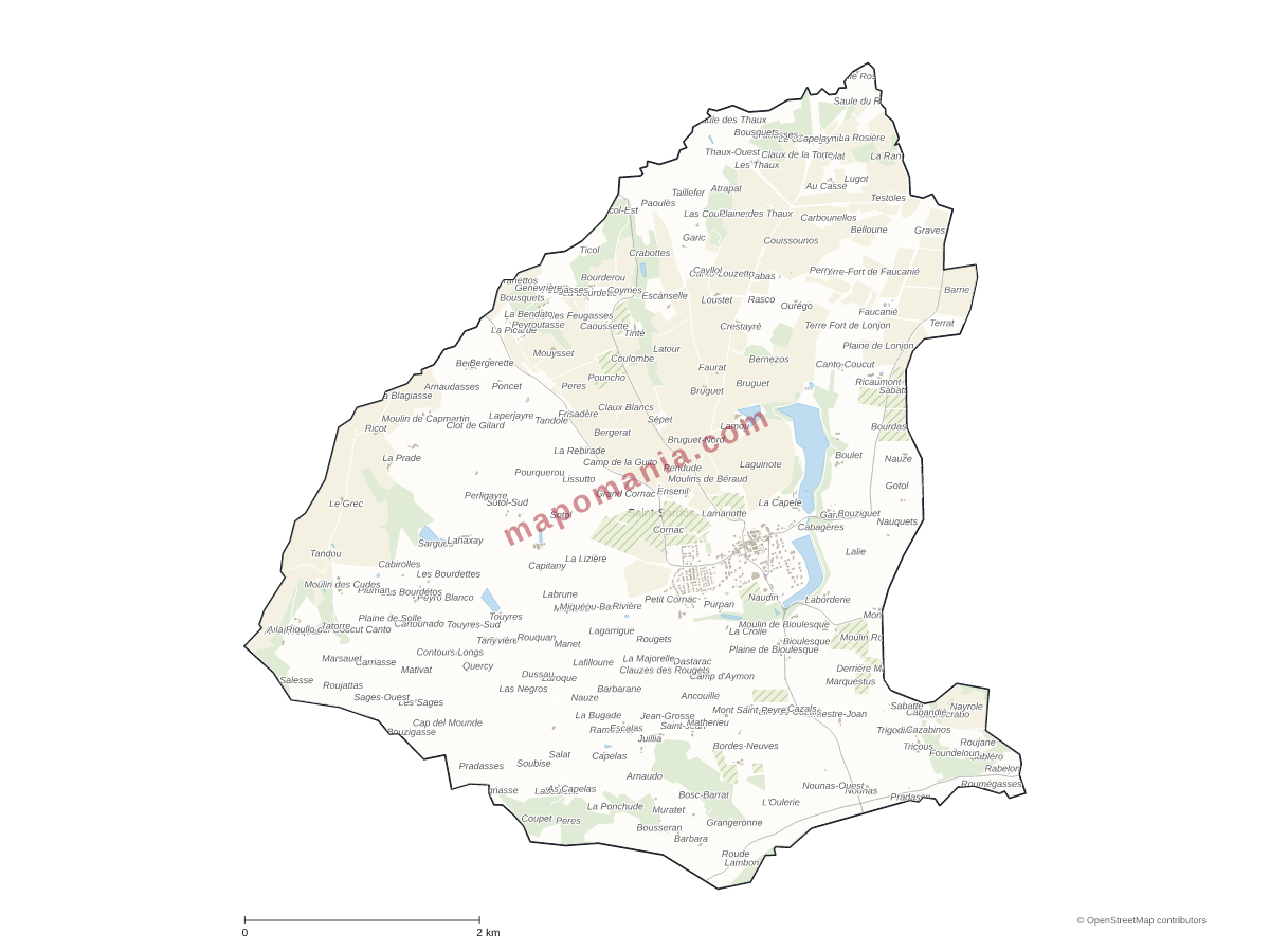 Carte de Saint-Sardos à personnaliser