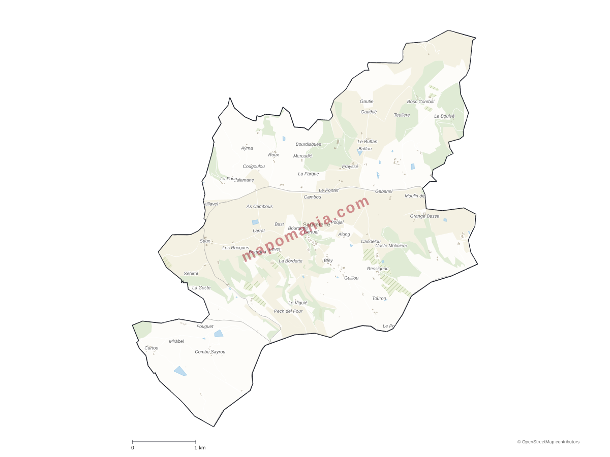 Carte de Sauveterre à personnaliser