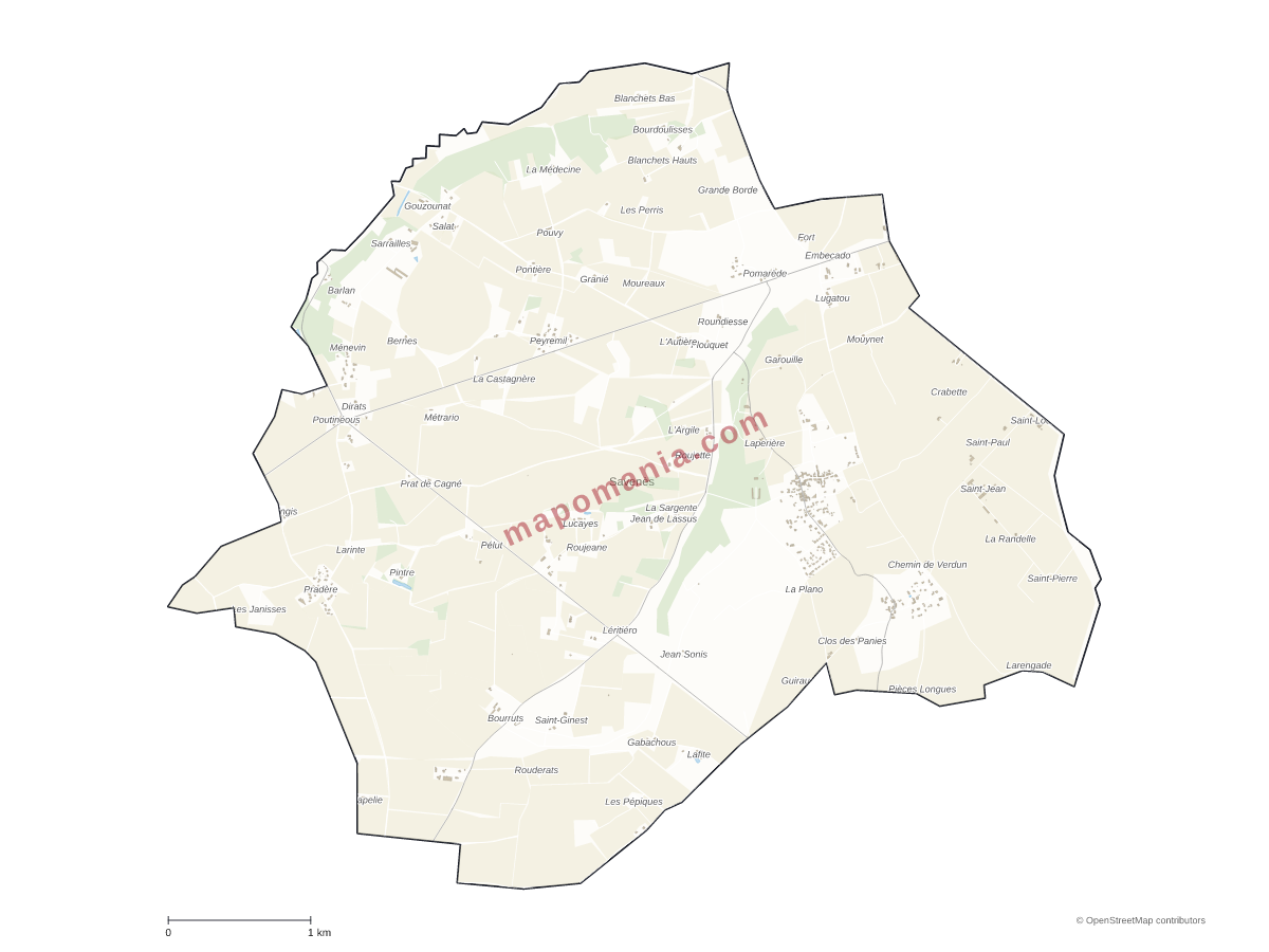 Carte de Savenès à personnaliser