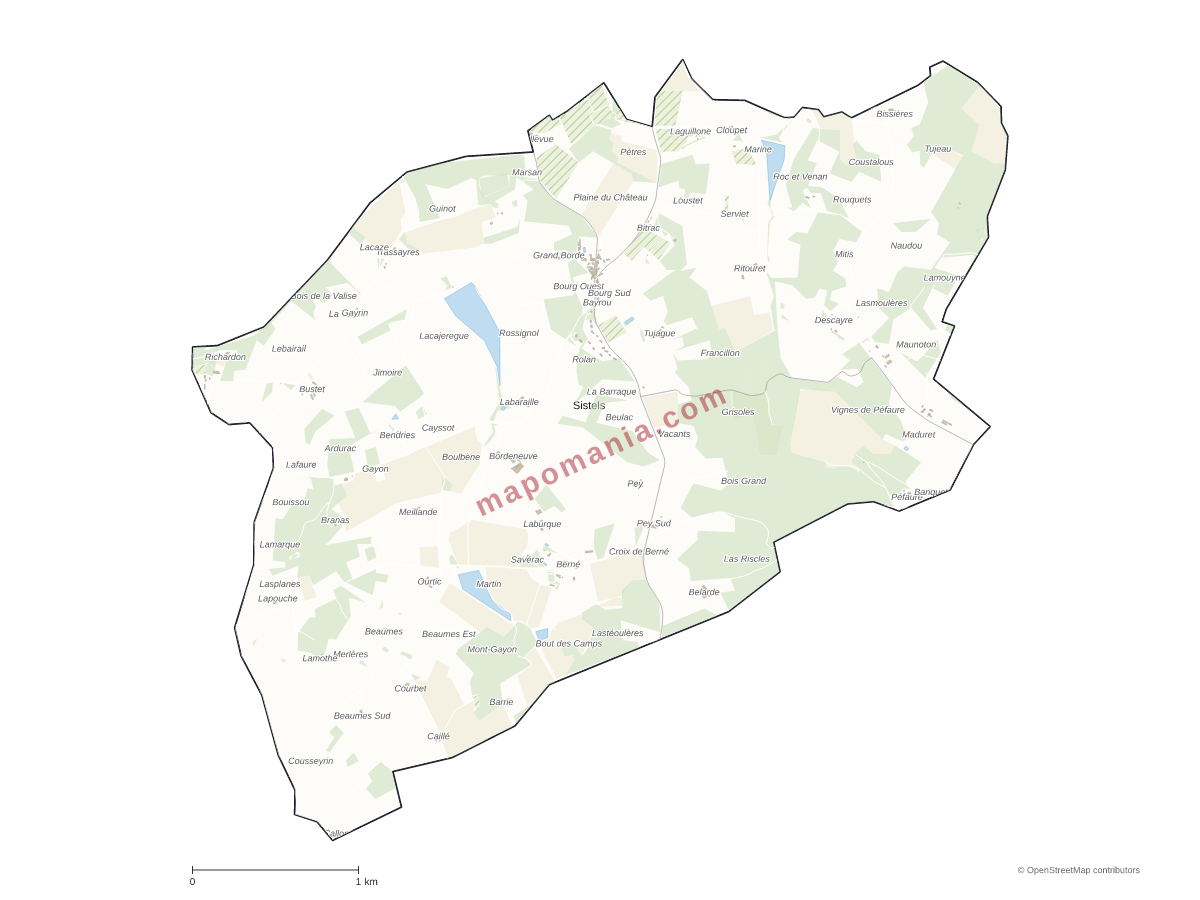 Carte de Sistels à personnaliser
